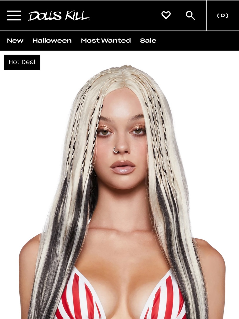 Dolls Kill Too Nasty Halloween Costume Wig